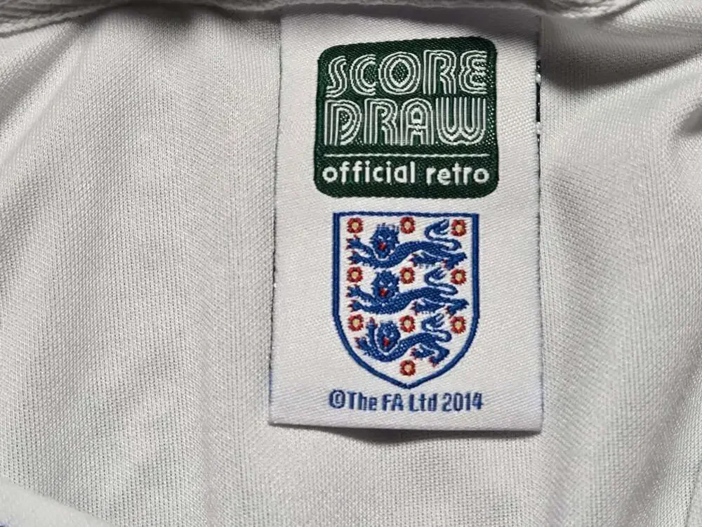 Score Draw England 1980-1983 Retro Home Football Shirt Jersey